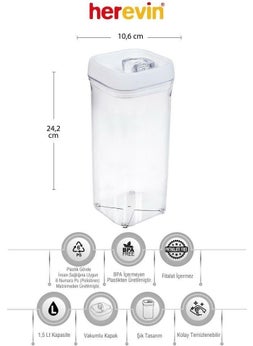 HEREVIN 6-Piece Square 1.5 Lt Food Legume Storage Container Spice Dough Set-White-25 Pieces Labeled  - Image 4