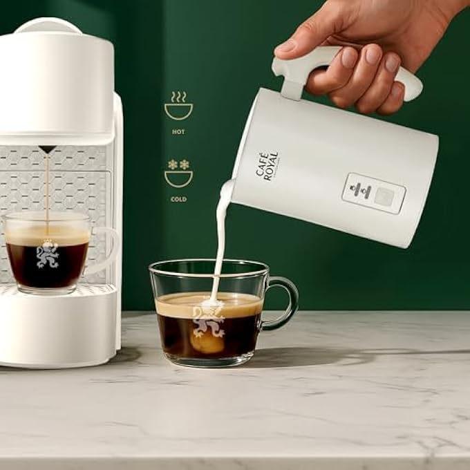 كافيه رويال رغوة كريمي أوتوماتيكية من Milk Frother White Cream Foam لمدة 3 سنوات مع إصلاح مجاني حلقة رغوة قابلة للإزالة تصنع اللاتيه المثالي لكابتشينو ماكياتو - Image 3
