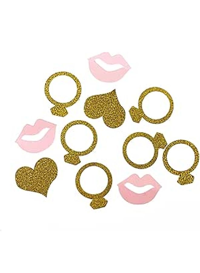 200 Pcs Glitter Confetti Scatters Lip Heart Ring Shapes Wedding Party Table Decorations - Image 1