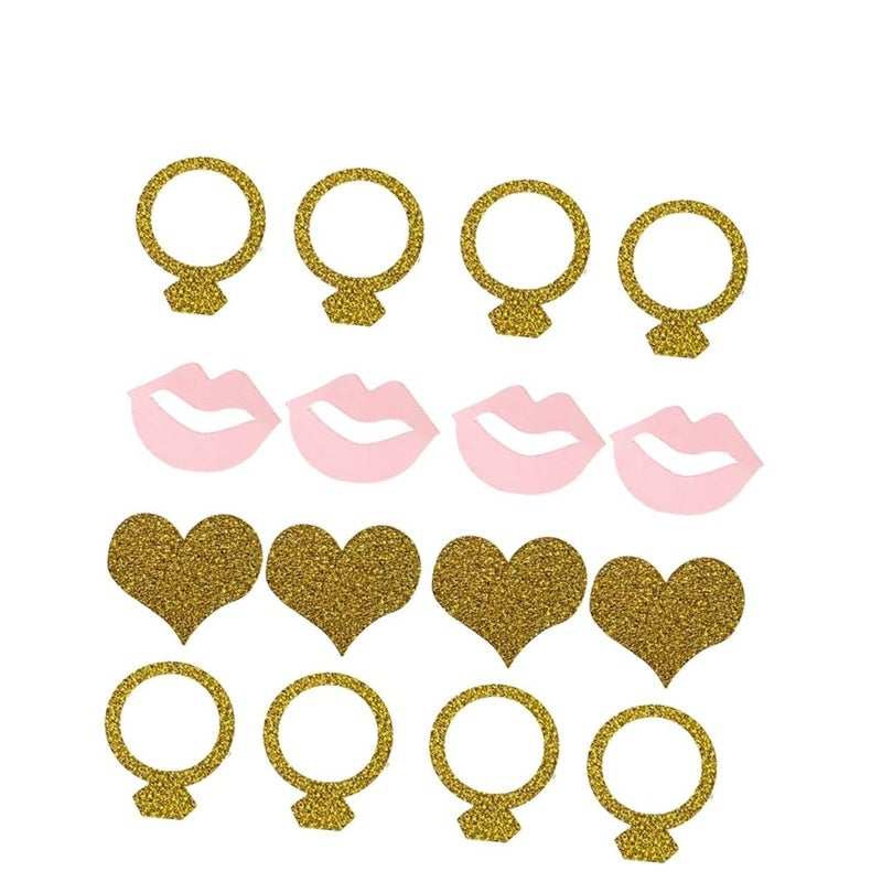 200 Pcs Glitter Confetti Scatters Lip Heart Ring Shapes Wedding Party Table Decorations - Image 4