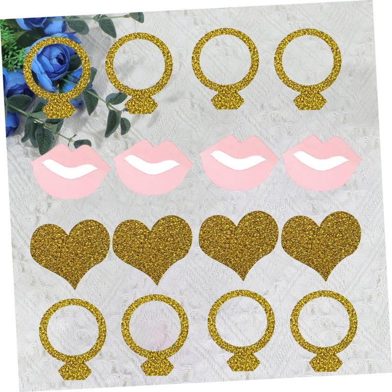200 Pcs Glitter Confetti Scatters Lip Heart Ring Shapes Wedding Party Table Decorations - Image 5