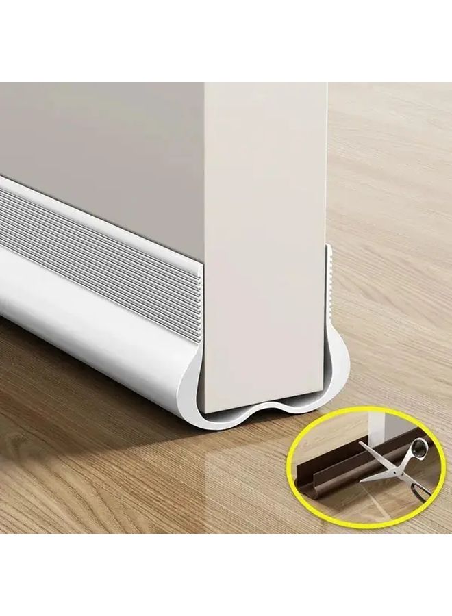 Gray PVC Door Bottom Sealing Strip Under Door Draft Stopper Weatherproof Gasket Energy Efficiency Noise Reduction Easy Installation Durable Plastic Ideal Home Office Use - Image 1