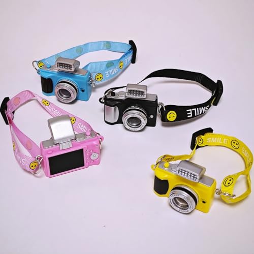 WARMINGO DE Plush Doll Camera Keychain with Flash Light & Sound | Cute Mini Camera Toy Keychain for Kids | Bag Hanging Charm for Girls | Birthday Return Gift & Party Favor (BLACK) - Image 2