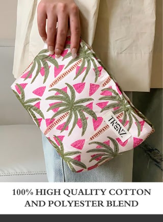 A luxurious makeup bag with a tropical print, spacious and practical design from TRENZ - Z07 - view 3