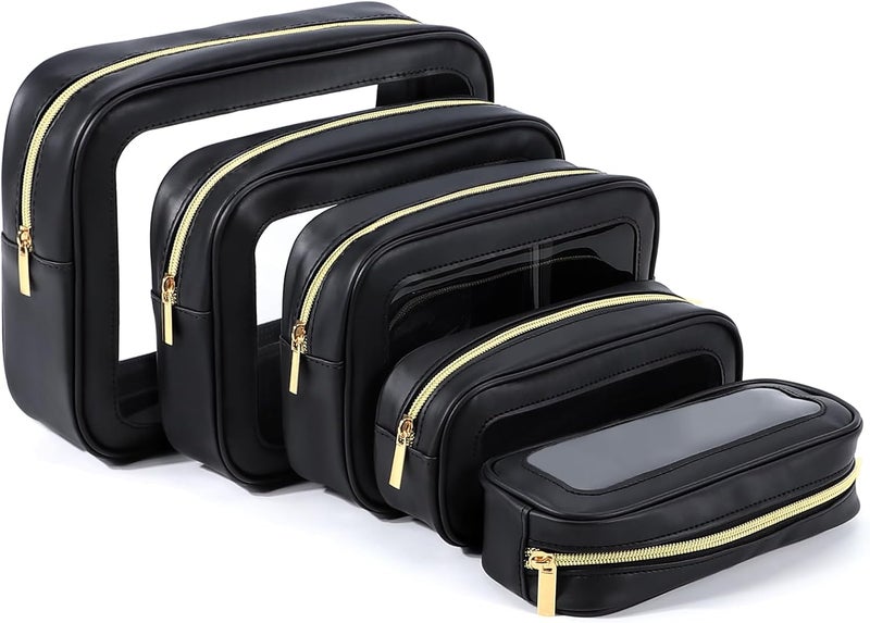 YOPCDJ 5PCS Diaper Bag Organizer Pouch Set, TSA Approved Toiletry Bag，Clear Waterproof TPU Makeup Bag Set Travel Organizer Bags for Women and Kids - Image 1