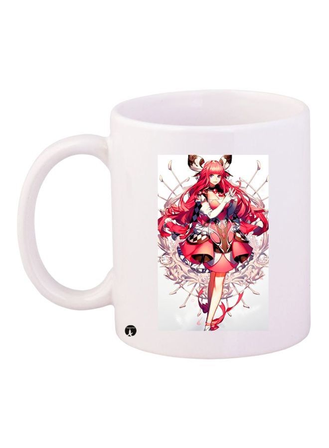 RKN Anime Girl Printed Coffee Mug White/Red/Blue 11ounce - Image 2
