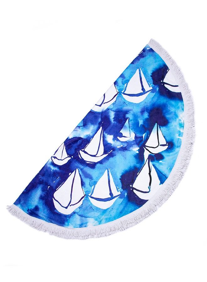 Biggdesign Sailboat Round Beach Towel - Image 3