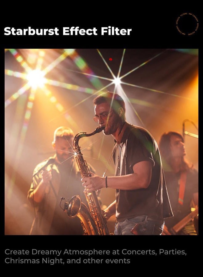 K&F Concept 82mm Variable Star Filter Cross Screen Starburst Filter 4, 8 Points -18 Layer Coating Ultra Slim Optical Glas Camera Lens Filter with 3 Cleaning Cloth - Image 3