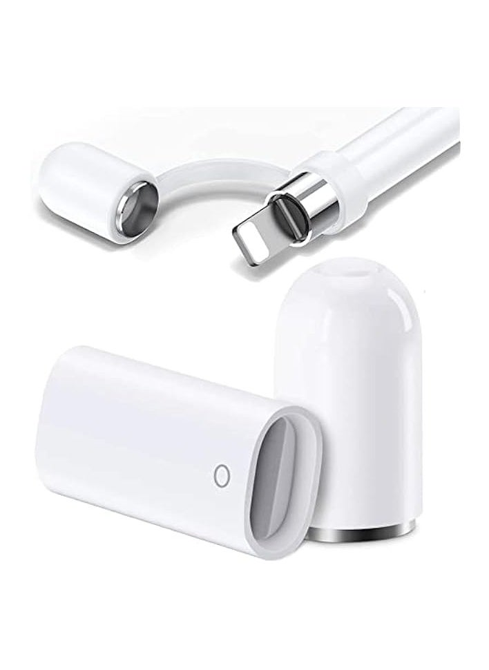 PROMASS Magnetic Replacement Cap and Charger Adapter for Apple Pencil 1st Generation (with Silicone Protective Cap Holder)  - Image 1