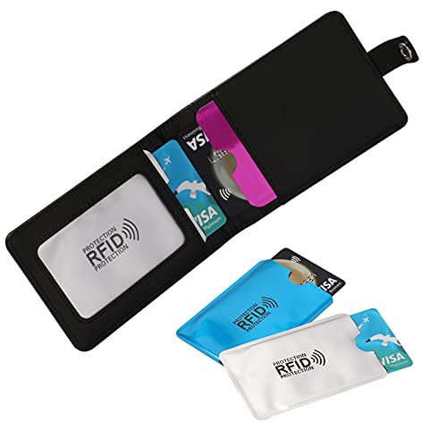 Schembo 16 RFID Blocking Sleeves Set (12 Colorful Credit Card Protector RFID Blocking Sleeve & 4 RFID Passport Holder). Effectively Protect Your Credit, Debit, and ID Cards From Electronic Theft. - Image 2