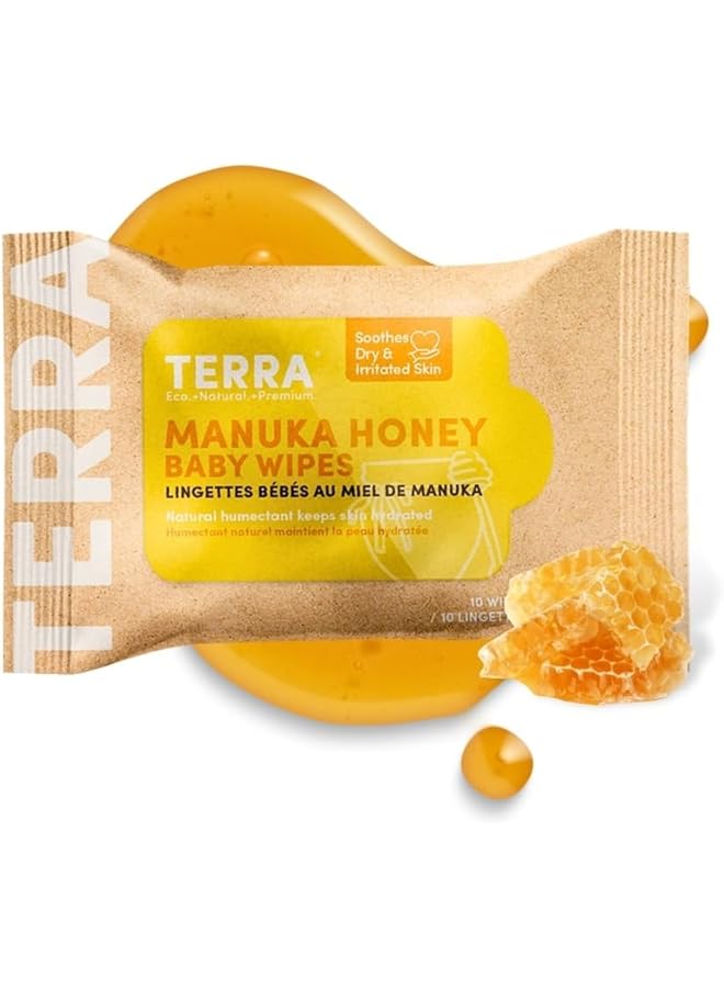 Terra Bamboo Baby Wipes99% Pure New Zealand Water + Manuka Honey 100% Biodegradable Bamboo Fiber 0% Plastic For Sensitive Skin Soothes Dry & Irritated Skin 0+ Months 1 Pack Of 10 Wipes - Image 2