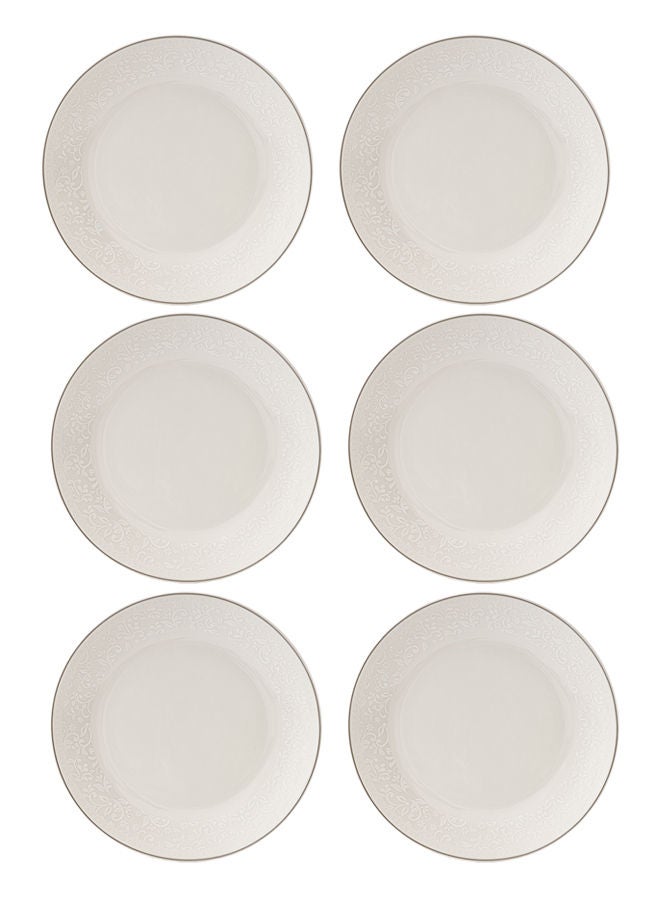 Celia 6-Piece Porcelain Deep Plates Set White 9 inch - Image 1
