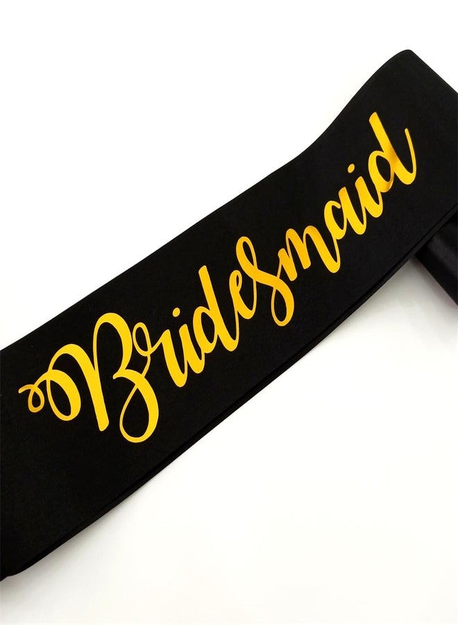 ماجنوسون جاردن وشاح وصيفات الشرف من ماغنوسون جاردن باللونين الأسود والذهبي، هدايا اقتراح وصيفات الشرف من العروس، زينة حفلة توديع العزوبية، إكسسوارات حفل الزفاف لفريق العروس ووصيفاتها - Image 3