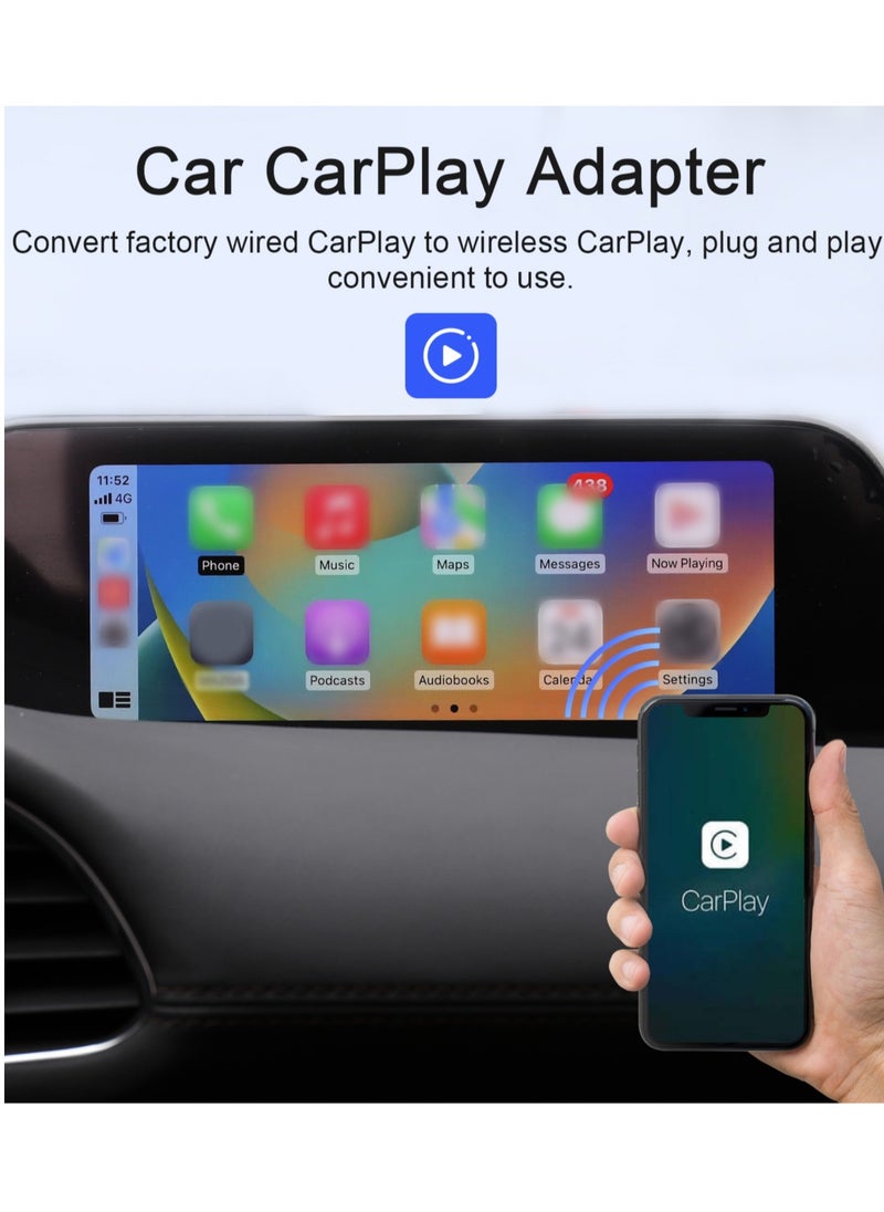 Generic - محول دونجل Carplay اللاسلكي للسيارة سلكي إلى صندوق Carplay اللاسلكي USB-A/USB-C التوصيل والتشغيل متوافق مع سيارة CarPlay السلكية في المصنع - Image 1