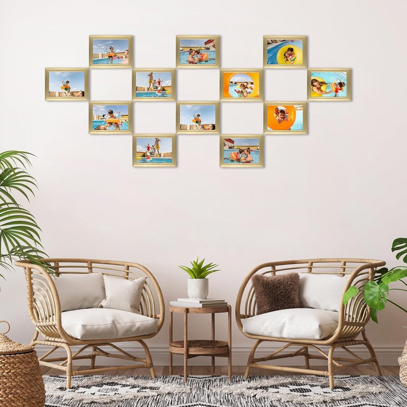 جيفت جاردن إطار صور مقاس 5×7 ذهبي، مجموعة من 12 قطعة، إطارات حديثة متعددة مقاس 5×7 بالجملة للعرض على الحائط أو الطاولة - Image 5