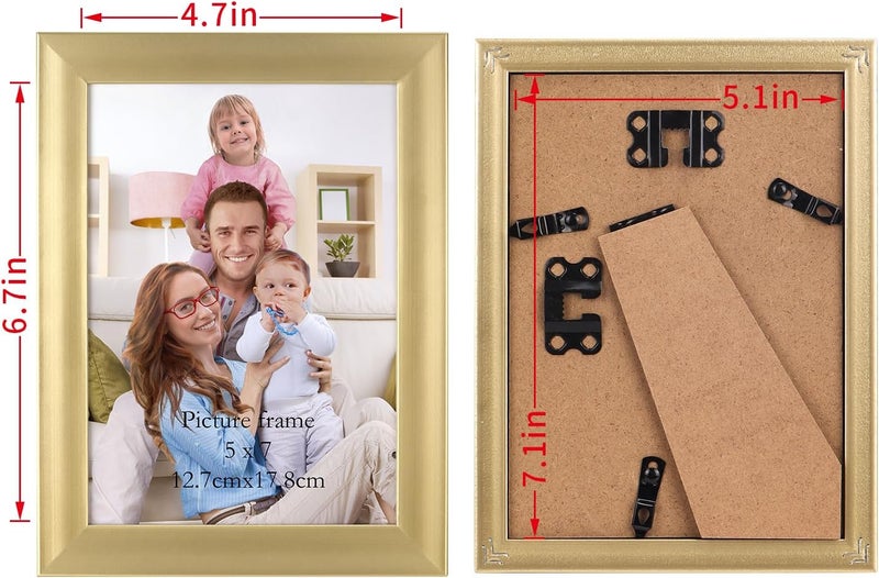 جيفت جاردن إطار صور مقاس 5×7 ذهبي، مجموعة من 12 قطعة، إطارات حديثة متعددة مقاس 5×7 بالجملة للعرض على الحائط أو الطاولة - Image 3