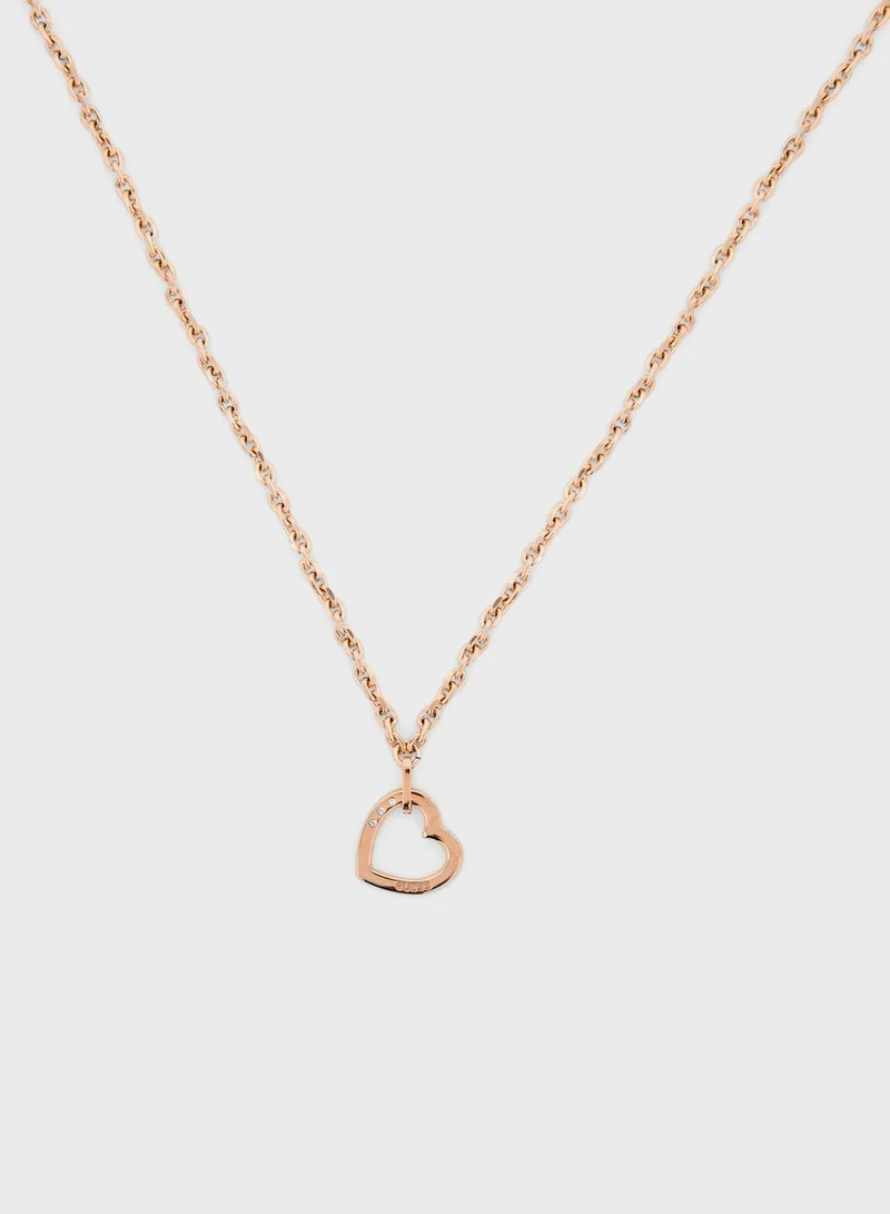 GUESS Heart Detailed Chain Necklace