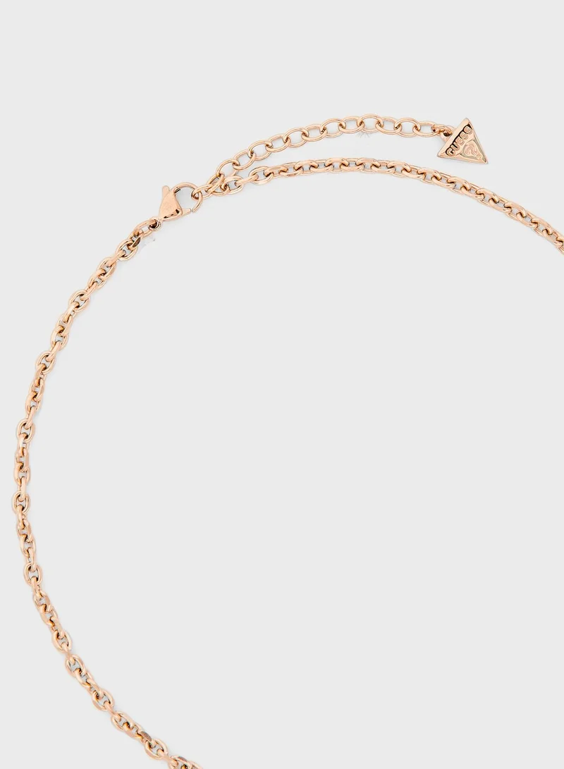 GUESS Heart Detailed Chain Necklace
