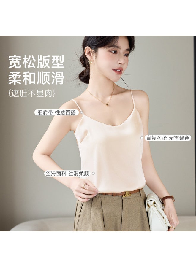 Fenton icy-silk Wireless Camisole - Thin Summer Layering Top With Built-in Bra - Image 4