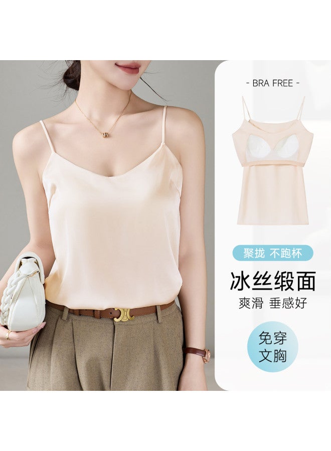 Fenton icy-silk Wireless Camisole - Thin Summer Layering Top With Built-in Bra - Image 2