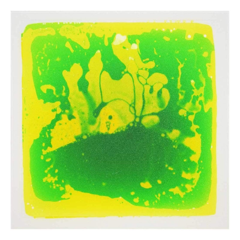 LONGKING 12" X 12" Sensory Tiles for Activity Play Centers for Children, Sensory Floor Tiles, Liquid Floor Tiles, Autism Sensory Poducts, Green-Yellow - Image 1