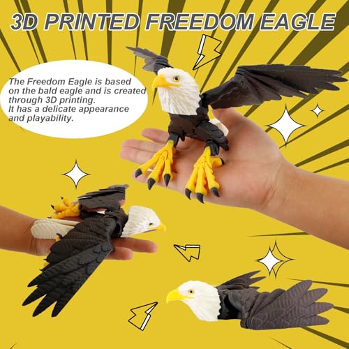 LehuoMaker 3D Printed Eagle Flexible Wings Flying Eagle Model Toys 3D Printed Bird Animals3D Printed Dragon Fidget Toys for Adults - Image 5