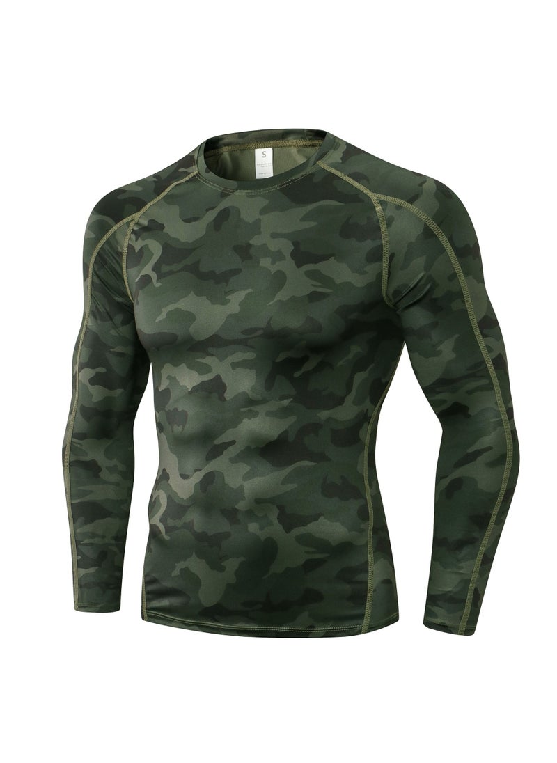 Loquat Men Quick Dry Breathable Long Sleeve Shirt Green  - Image 1