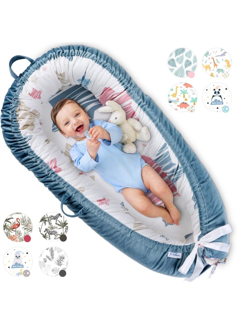 مورو مورو كرسي استرخاء لحديثي الولادة لمدة 0-12 شهرا ، كرسي استرخاء رضع قابل للتنفس ومحمول - مقعد أرضي للأطفال ناعم من القطن قابل للتعديل للسفر - Image 5