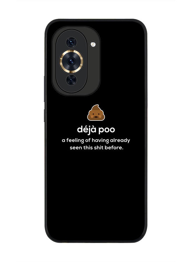 Stylizedd Rugged Black edge case for Huawei nova 10 4G Slim fit Soft Case Flexible Rubber Edges Anti Drop TPU Gel Thin Cover -  Deja Poo - Image 1