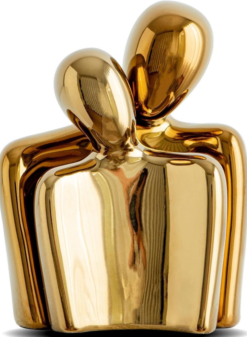Raxoom Mini Couple Statue Tv Stand Decor Items for Living Room, Abstract Sculpture Knick Knacks Home Decor Couples Love Office Show Pieces Gifts for Valentine Birthday (Gold) - Image 1