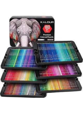 KALOUR 180 Colored Pencil Set for Adults Artists kids- 3.3mm Rich Pigment Soft Core -12 Metallic Pencil - Wax-Based - Ideal for Coloring Drawing Sketching Shading Blending - Vibrant Color（Tin Case） - pzsku/Z7985F7EEAE3485B1785AZ/45/_/1736049285/45ae53ca-f341-4162-8d82-5baaed787d4e