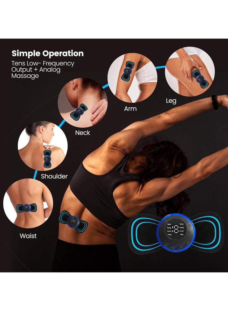 Generic 8 Pcs Mini Body Massager with 8 Modes & 19 Strength Levels,  Microcurrent EMS Mini Massage Devic, Wireless Rechargeable Neck & Body Massager Patch for Men & Women - Portable Electric Massager for Shoulders, Arms, Legs.  - Image 3