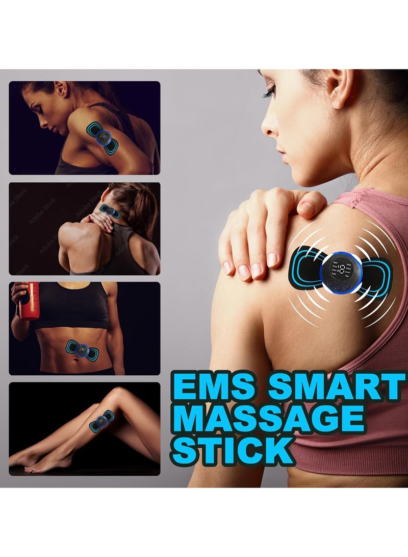 Generic 8 Pcs Mini Body Massager with 8 Modes & 19 Strength Levels,  Microcurrent EMS Mini Massage Devic, Wireless Rechargeable Neck & Body Massager Patch for Men & Women - Portable Electric Massager for Shoulders, Arms, Legs.  - Image 4