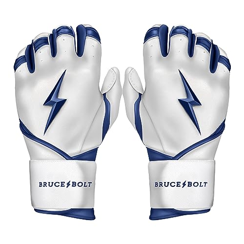 BRUCE BOLT Chrome Series Long Cuff Navy Batting Glove - Navy Small - Image 1