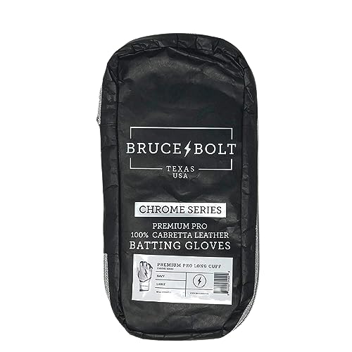 BRUCE BOLT Chrome Series Long Cuff Navy Batting Glove - Navy Small - Image 5