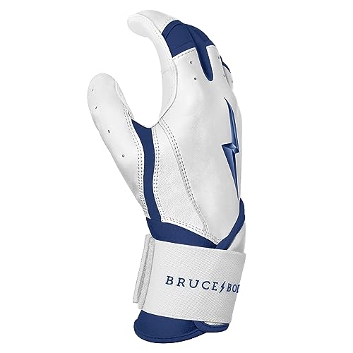 BRUCE BOLT Chrome Series Long Cuff Navy Batting Glove - Navy Small - Image 4