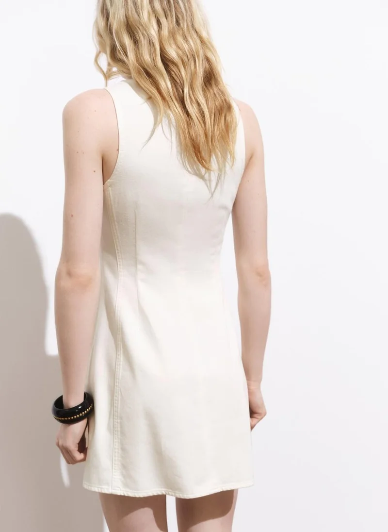 مانجو Crew Neck Tiered Midi Dress