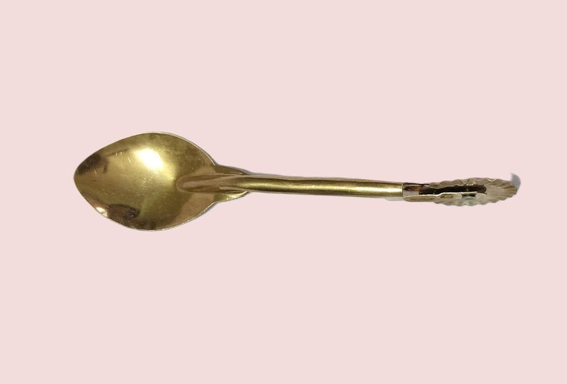 GS KITCHENWARE GS Brass Karanji Cutter Tool GujiaShankarpali Cutter 2 in 1 Brass Spoon with Cutter Pack of 1 - Image 5