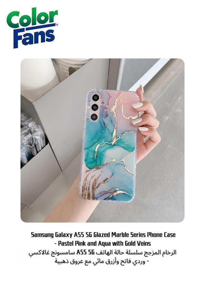 Color Fans Samsung Galaxy A55 5G Glazed Marble Series Phone Case 