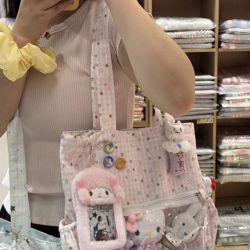 Plush Tote Bag, Cute Japanese Style, Large Capacity Shoulder Bag for Girls - Image 2