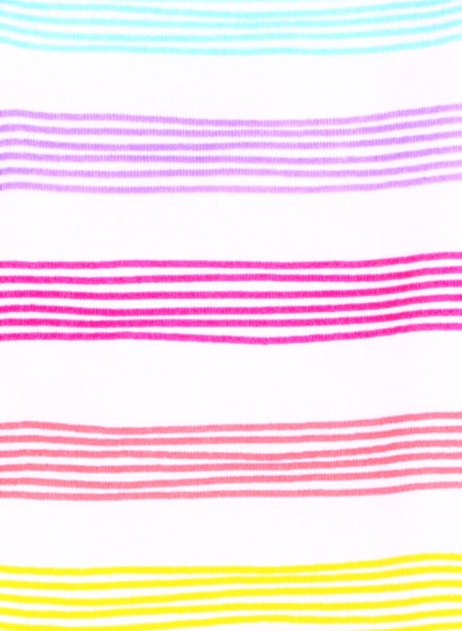 Lamaze Baby Girls' Super Combed Natural Cotton Sleep n Play,Zipper Closure Footed Sleepwear, 2 Pk, Pink/Rainbow Stripes, Newborn - Image 4