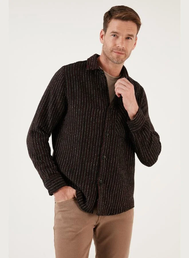 Buratti  Buratti Patterned Pocketed Regular Fit Long Sleeve Winter Shirt for Men SHIRT CF24W127187 for Men | Best Price UAE