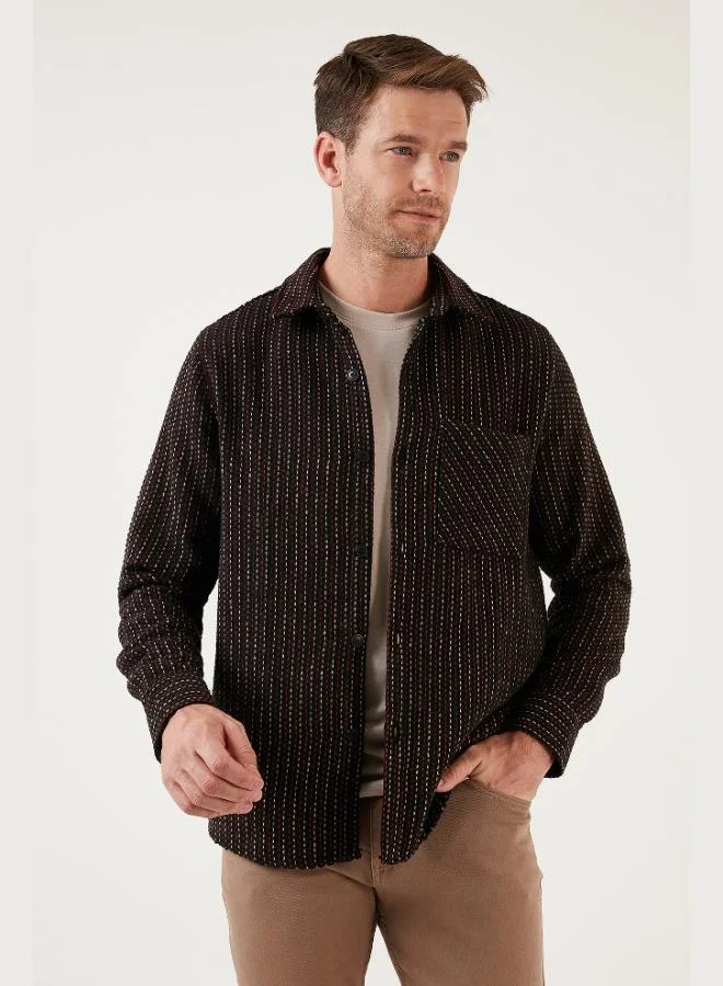 Buratti  Buratti Patterned Pocketed Regular Fit Long Sleeve Winter Shirt for Men SHIRT CF24W127187 for Men | Best Price UAE