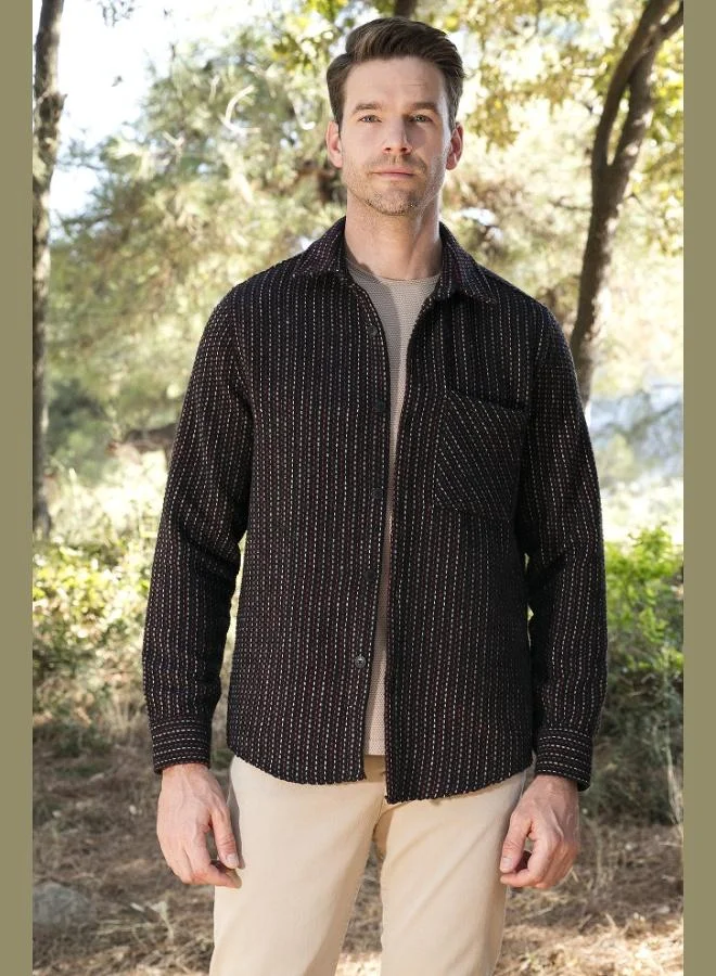 Buratti  Buratti Patterned Pocketed Regular Fit Long Sleeve Winter Shirt for Men SHIRT CF24W127187 for Men | Best Price UAE