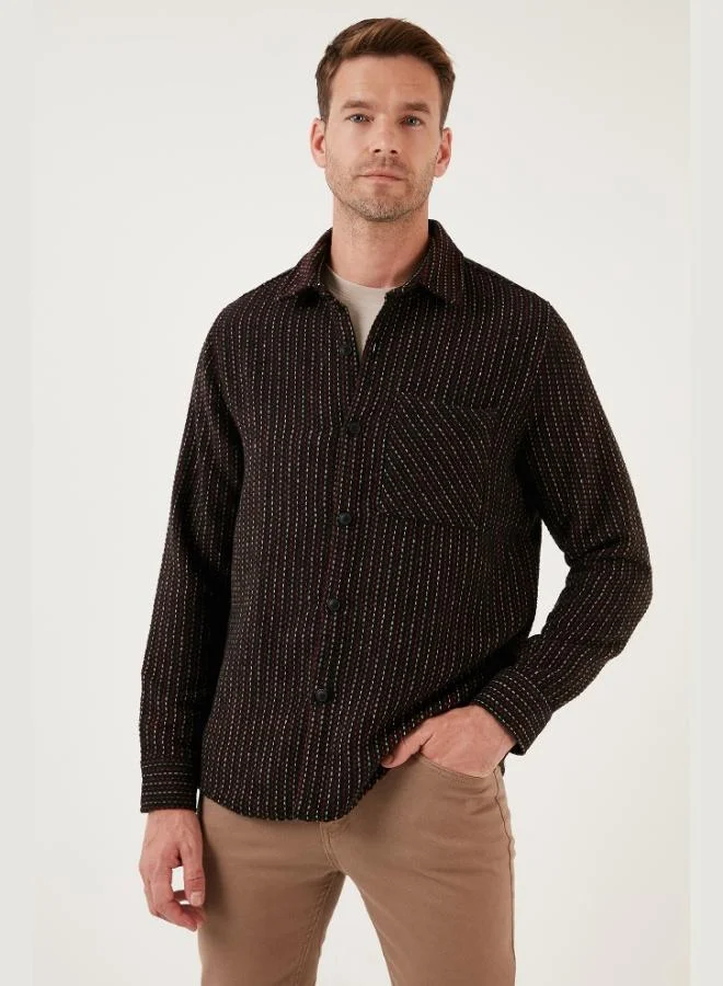 Buratti  Buratti Patterned Pocketed Regular Fit Long Sleeve Winter Shirt for Men SHIRT CF24W127187 for Men | Best Price UAE