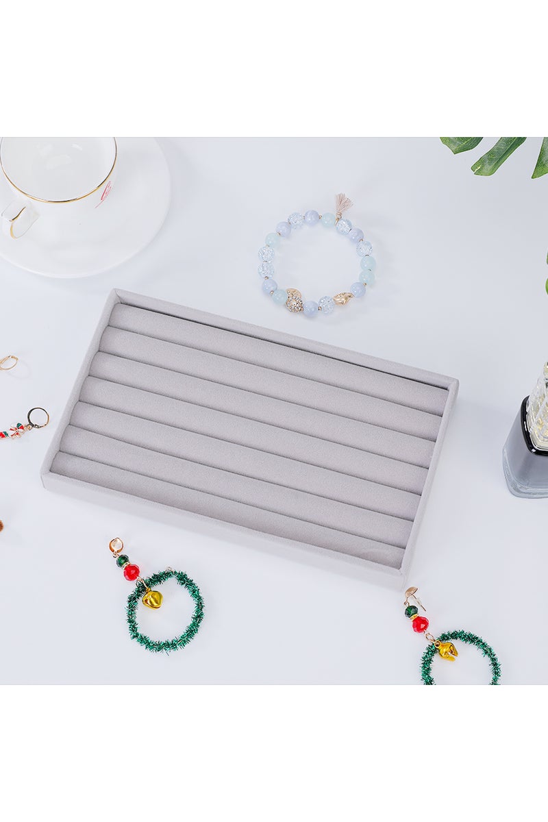 صينية خواتم قطعة واحدة، صندوق مجوهرات مخملي، صينية مجوهرات، مناسبة لـ: جميع أنواع تخزين المجوهرات.