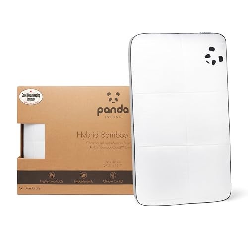 Panda Hybrid Bamboo Pillow  Soft Breathable Bamboo Cover Orthopaedic Grade Memory Foam