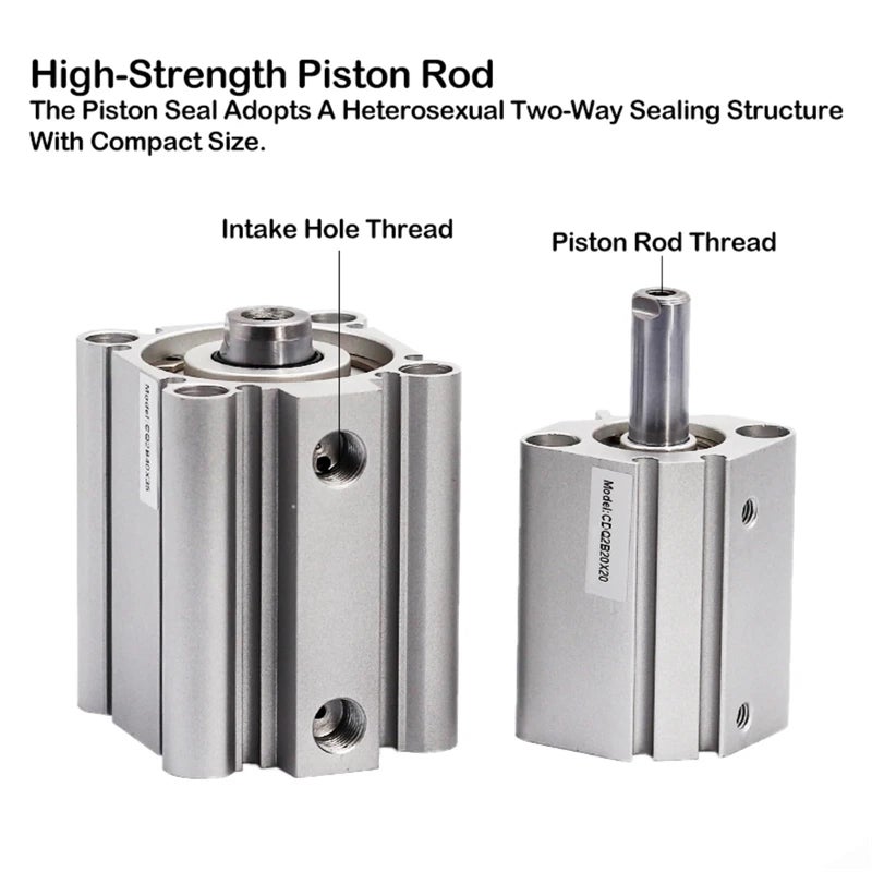 CQ2B 20 Pneumatic Mini Thin Cylinder Bore 20mm Stroke 45mm - Image 4