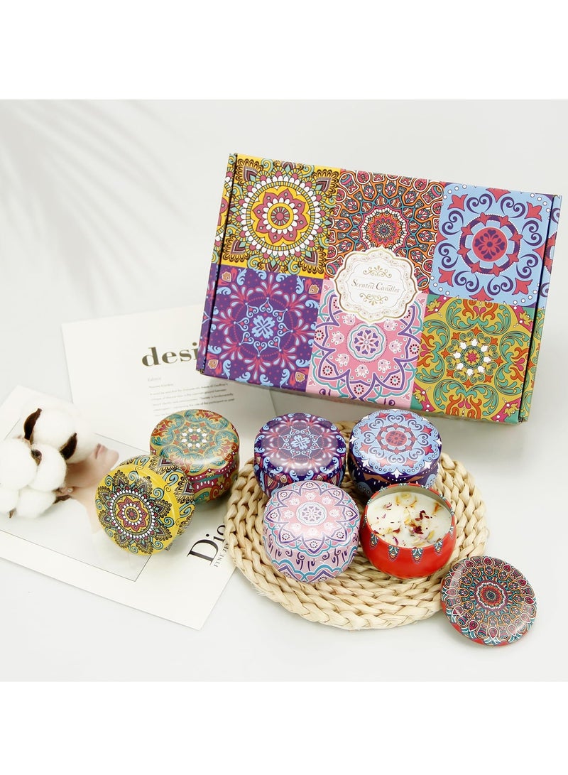 HaHaHai 6 Pack Scented Candles Gift Set – Natural Soy Wax with Dried Flowers – Long Lasting Aromatherapy Jar Candles for Home Fragrance, Yoga & Relaxation – Ideal Ramadan Gift  & Eid Home Décor - Image 3