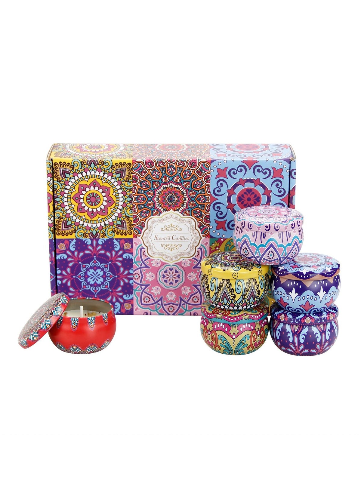 HaHaHai Scented Candles Gift Set, Portable Travel Tin Candle with Lid ...